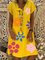 Yellow Cotton-Blend Short Sleeve Casual Dresses