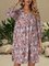 Pink Floral Half Sleeve Dresses