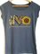Gray Blue Short Sleeve Round Neck Printed Shirts & Tops