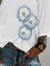 White Scoop Neckline Half Sleeve Floral-Print Cotton Shirts & Tops