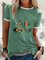 Green Short Sleeve Shift Shirts & Tops
