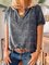 Casual vintage v-neck short sleeve top