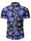 Blue Geometric Printed Beach Shirts & Tops