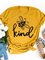 Letter Short Sleeve Casual Floral-Print Shirts & Tops