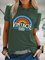 Plus Size Casual Short Sleeve Cotton-Blend Shirts & Tops