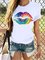 Short Sleeve Cotton-Blend Ombre/tie-Dye Shirts & Tops