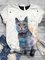 Plus Size Cotton-Blend Short Sleeve Crew Neck Animal Shirts & Tops