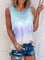 Sleeveless Casual Gradient Shirts & Tops