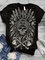 Plus Size Tribal Short Sleeve Cotton-Blend Crew Neck Shirts & Tops