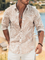 Khaki Cotton-Blend Casual Printed Shirts & Tops
