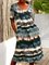 Multicolor V Neck Casual Shift Ombre/tie-Dye Dresses