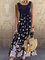 Navy Blue Crew Neck Cotton-Blend Holiday Dresses