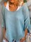 Casual Plus Size 3/4 Sleeve Knitting Shirts Tops