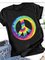 Short Sleeve Casual Crew Neck Floral-Print Shirts & Tops