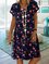 Short Sleeve Printed Floral Dresses