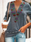 Plus size V Neck Long Sleeve Floral Shirts & Tops