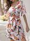 V Neck Printed Floral Mini Dress