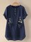 Casual Round Neck Floral Floral-Print Shirts & Tops
