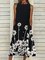 Black Sleeveless Crew Neck Cotton-Blend Dresses