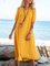Yellow Casual Swing Solid Dresses