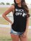 Black Jersey Casual Sleeveless Shirts & Tops