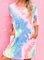 Tie-Dye Short Sleeve Casual Tee Dresses