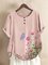 Pink Floral-Print Floral Sweet Shirts & Tops