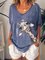 Animal giraffe Cute holiday Cotton Blend Casual V Neck T Shirt