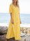 Mustard Boho V Neck Floral Dresses