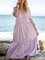 Pruple Pink V Neck Short Sleeve Dresses