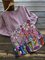Violet Floral Short Sleeve Cotton-Blend Tops