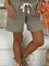 Women's Elastic Waist Plain Cotton-Blend Casual Women Shorts