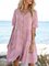 Red White Casual V Neck Dresses