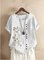 Short Sleeve Floral Crew Neck Shirts & Tops