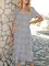 Black White V Neck Geometric Printed Short Sleeve Maxi Dresses