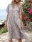 Purple Ruffled Casual Floral-Print Dresses