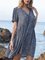 Blue Swing Short Sleeve V Neck Floral Mini Dresses