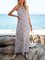 Purple Floral Paneled Holiday Shift Maxi Dresses