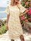 Yellow Crew Neck Long Sleeve Floral Holiday Dresses