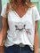 White Short Sleeve Polka Dots Shirts & Tops