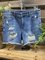 Blue Solid Washed Denim Casual Pants