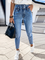 Blue Denim Casual Pants