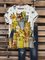 Beige Cat Printed Casual Short Sleeve Shirt