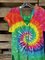Color Short Sleeve Cotton-Blend V Neck Shirts & Top