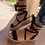 Woven Platform Ankle Strap Colorful Snake Print Sandals