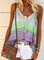 Color-Block Spaghetti-Strap Casual Shirts & Tops