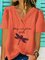 Print Short Sleeve Vintage Shirts & Tops