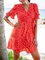 Orange Red Short Sleeve A-Line Geometric Dresses
