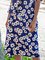 Navy Blue Floral-Print Boho Skirts