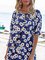Sky Blue Boho Floral-Print Floral Shirts & Tops